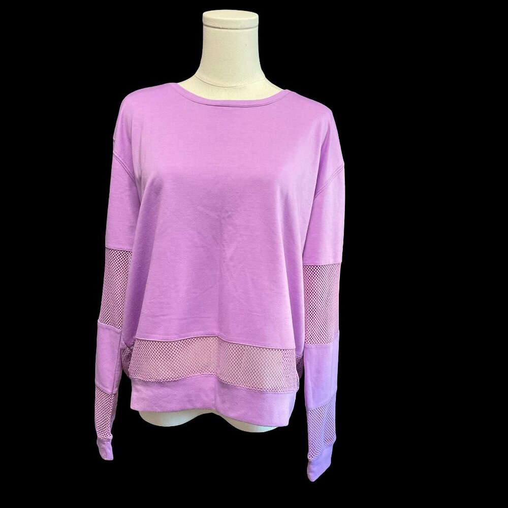 Purple Sweatshirt with Mesh Details